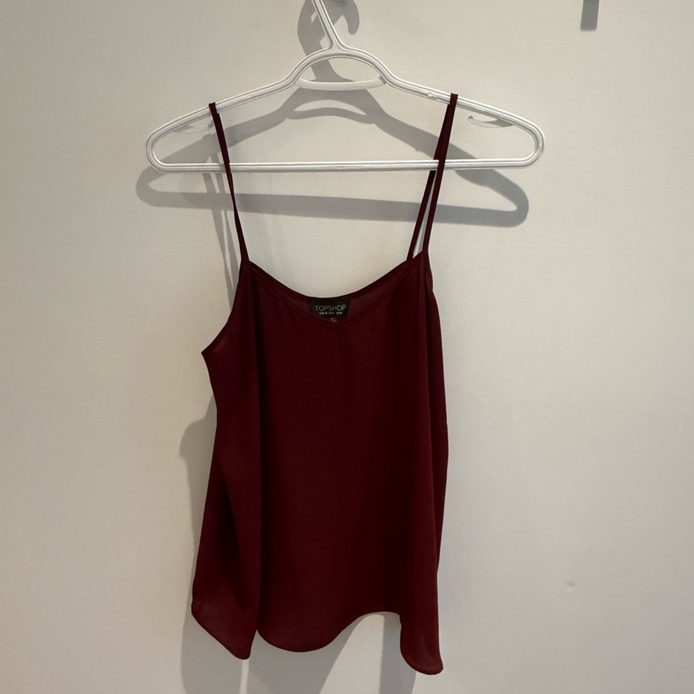 Topshop Wine Red Spaghetti Strap Cami